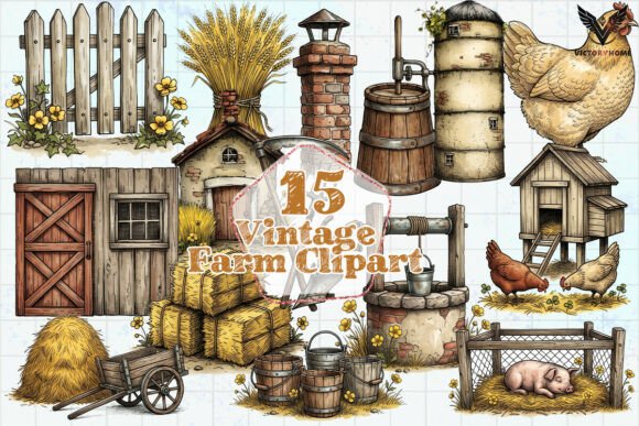 Download Vintage Farm Clipart PNG - Farm clipart Collection