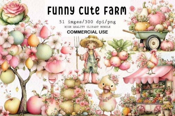 Download Whimsical Funny Cute Farm Clipart - Farm clipart Collection