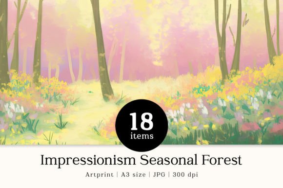 Download Impressionism Season Forest A3 Artprints - Forest Collection