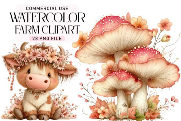 Download Watercolor Farm Clipart Bundle - Farm clipart Collection