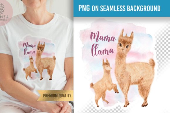 Download Mama Llama PNG, Llama Mama with Baby - Premium Resources