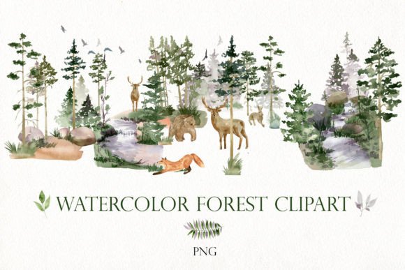 Download Watercolor Forest Clipart. - Forest Collection