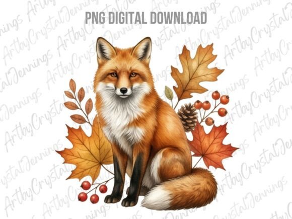 Download Watercolor Autumn Fox Wildlife PNG - Wild Collection