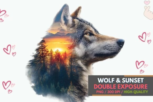 Download Wolf Forest Sunset Double Exposure PNG - Forest Collection